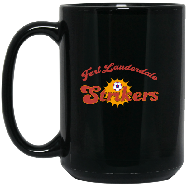 Fort Lauderdale Strikers Mug 15 oz. Black Glossy Ceramic NASL Soccer