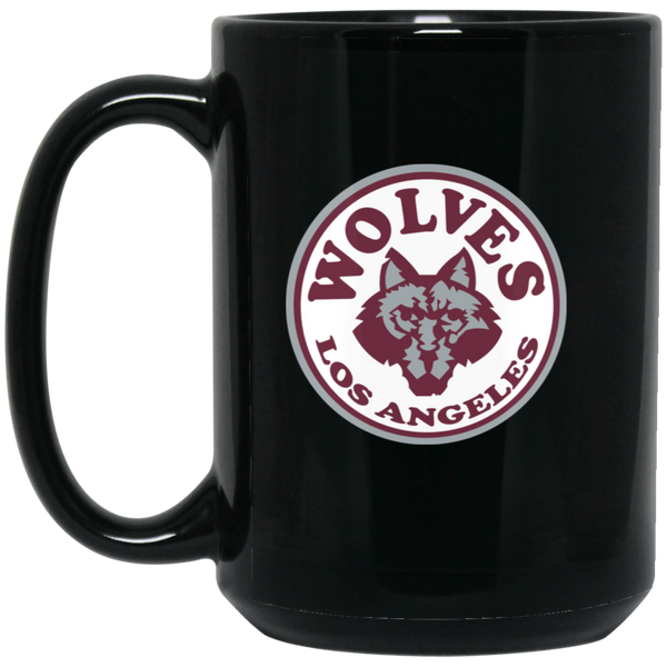 Los Angeles Wolves Mug 15 oz. Black Glossy Ceramic NASL Soccer
