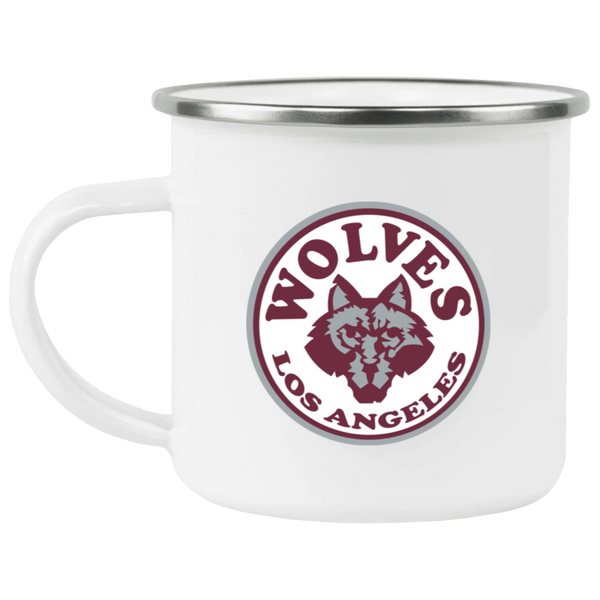 Los Angeles Wolves Camping Mug 12 oz. Enamel NASL Soccer color White