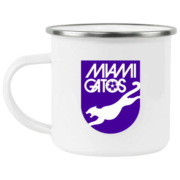 Miami Gatos Camping Mug 12 oz. Enamel NASL Soccer color White