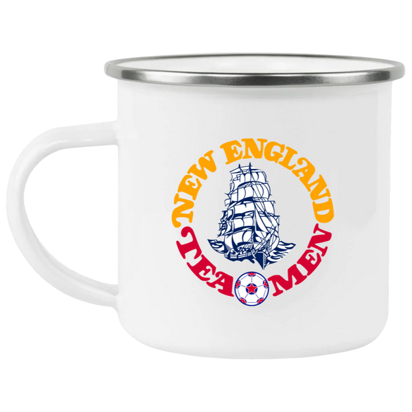 New England Tea Men Camping Mug 12 oz. Enamel NASL Soccer color White