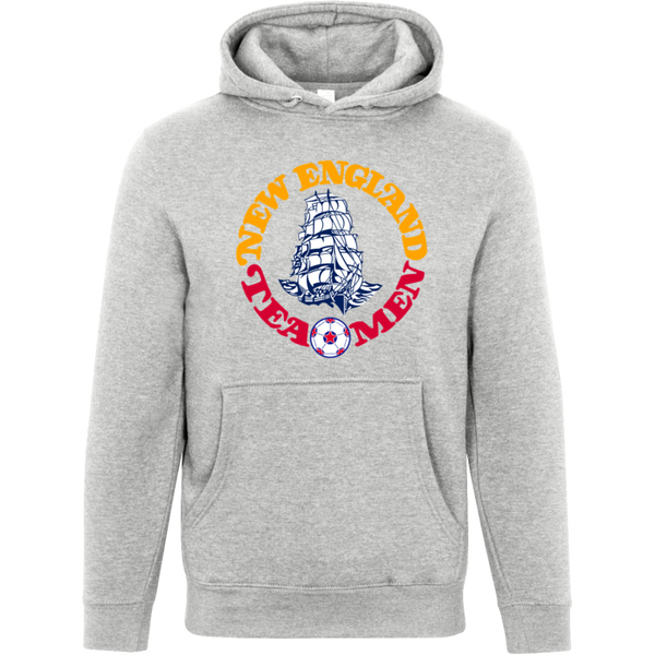 New England Tea Men Hoodie Pullover Premium NASL Soccer color Heather Grey