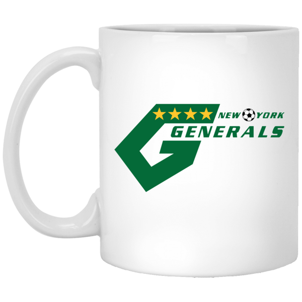 New York Generals Mug 11 oz. Glossy Ceramic NASL Soccer color White