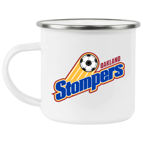 Oakland Stompers Camping Mug 12 oz. Enamel NASL Soccer color White