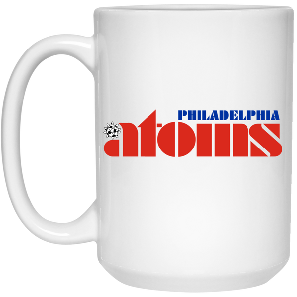 Philadelphia Atoms Mug 15 oz. White Glossy Ceramic NASL Soccer