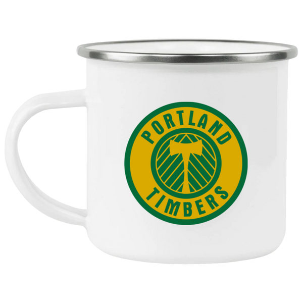 Portland Timbers Camping Mug 12 oz. Enamel NASL Soccer color White