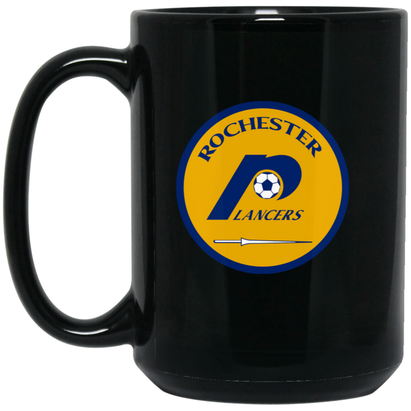 Rochester Lancers Mug 15 oz. Black Glossy Ceramic NASL Soccer