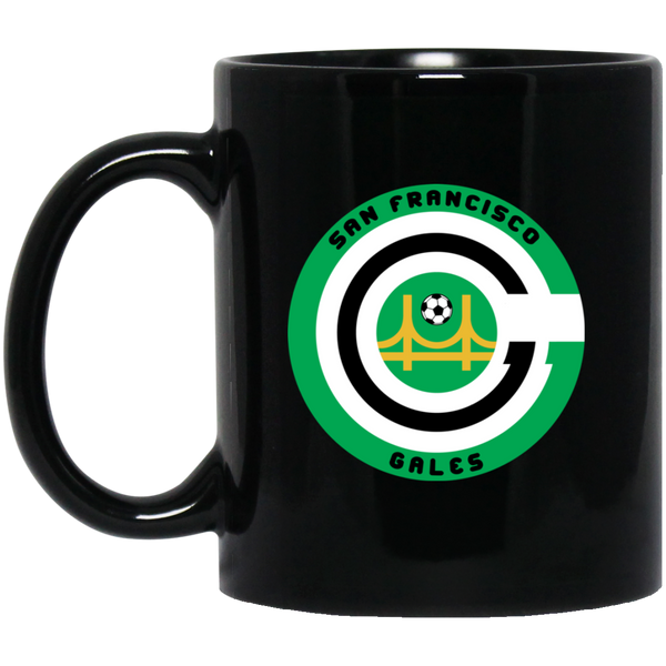 San Francisco Gales Mug 11 oz. Black Glossy Ceramic NASL Soccer