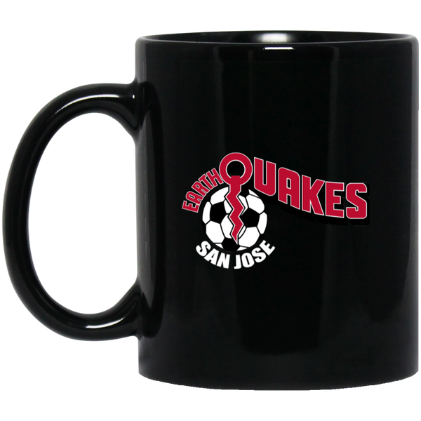San Jose Earthquakes Mug 11 oz. Black Glossy Ceramic NASL Soccer