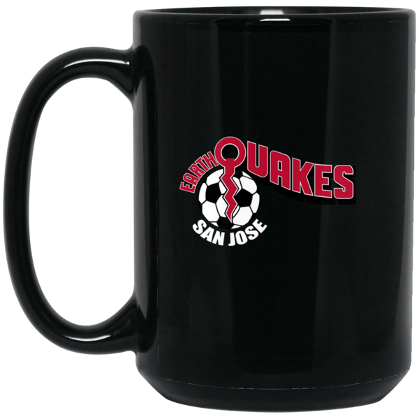 San Jose Earthquakes Mug 15 oz. Black Glossy Ceramic NASL Soccer