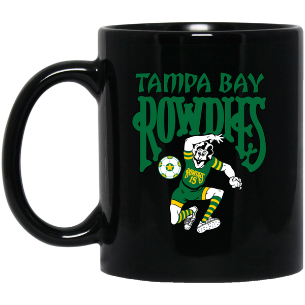 Tampa Bay Rowdies Mug 11 oz. Black Glossy Ceramic NASL Soccer