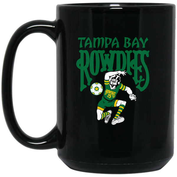 Tampa Bay Rowdies Mug 15 oz. Black Glossy Ceramic NASL Soccer