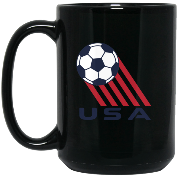 USA Team Mug 15 oz. Black Glossy Ceramic NASL Soccer