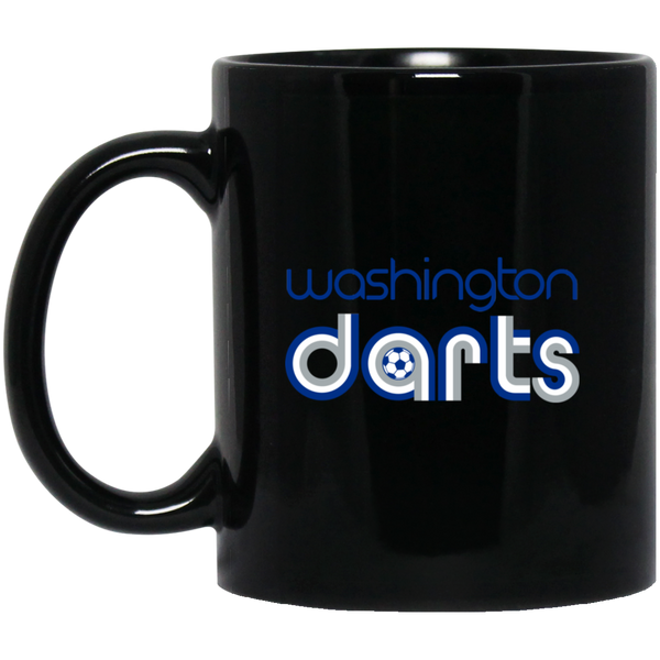 Washington Darts Mug 11 oz. Black Glossy Ceramic NASL Soccer