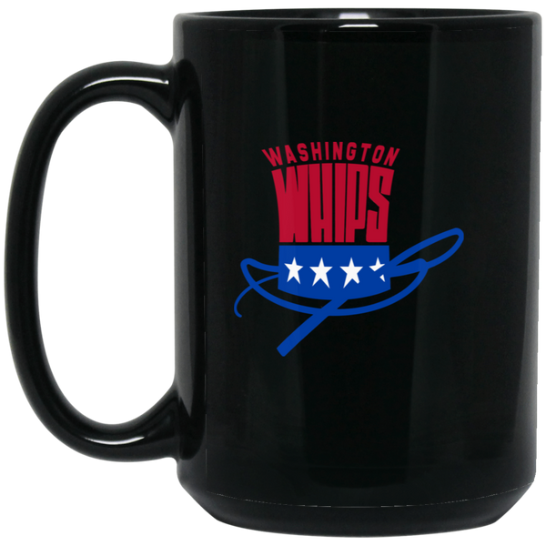 Washington Whips Mug 15 oz. Black Glossy Ceramic NASL Soccer
