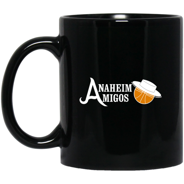 Anaheim Amigos Mug 11 oz. Black Glossy Ceramic ABA Basketball