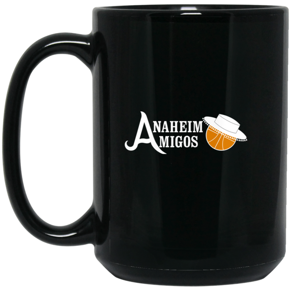 Anaheim Amigos Mug 15 oz. Black Glossy Ceramic ABA Basketball Team