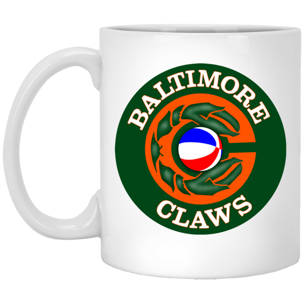 Baltimore Claws Mug 11 oz. White Glossy Ceramic ABA Basketball Team