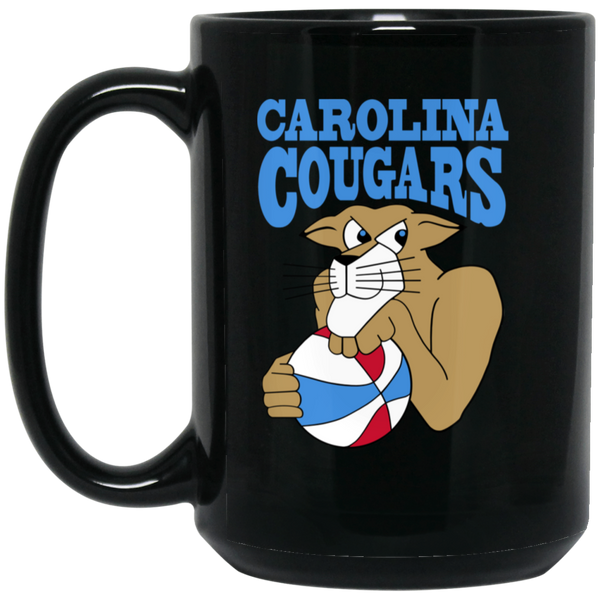 Carolina Cougars Mug 15 oz. Black Glossy Ceramic ABA Basketball Team