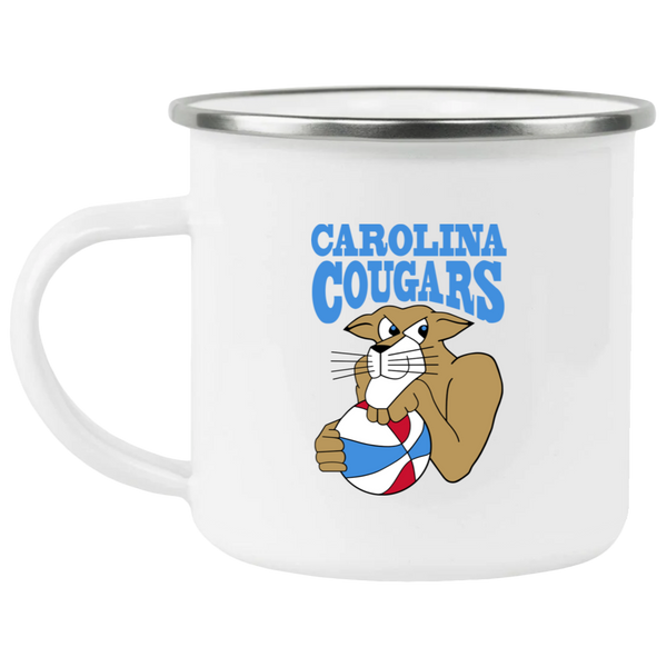 Carolina Cougars Camping Mug 12 oz. Stainless Steel Enamel ABA Basketball Team color White