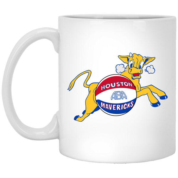 Houston Mavericks Mug 11 oz. White Glossy Ceramic ABA Basketball Team