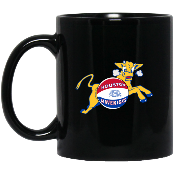 Houston Mavericks Mug 11 oz. Black Glossy Ceramic ABA Basketball Team