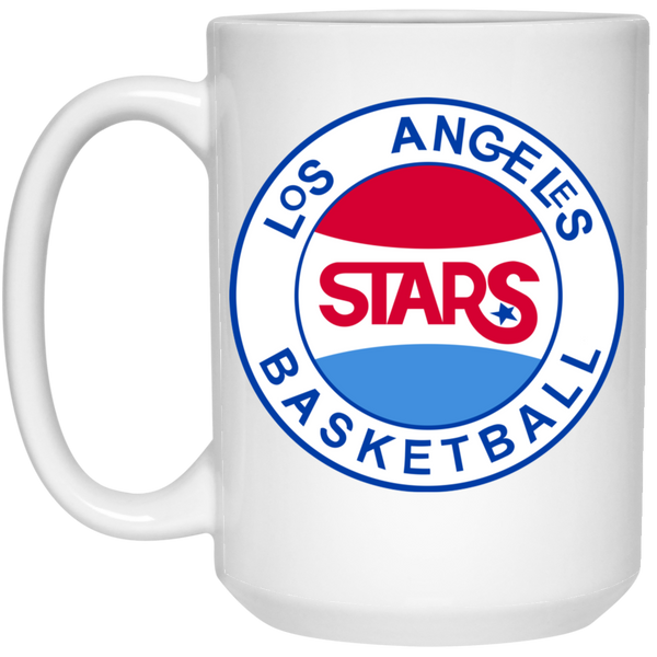 Los Angeles Stars Mug 15 oz. White Glossy Ceramic ABA Basketball Team