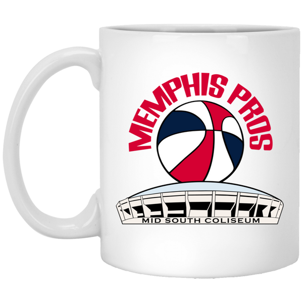 Memphis Pros Mug 11 oz. White Glossy Ceramic ABA Basketball Team