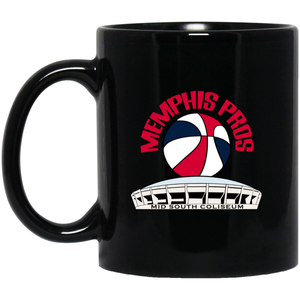Memphis Pros Mug 11 oz. Black Glossy Ceramic ABA Basketball Team