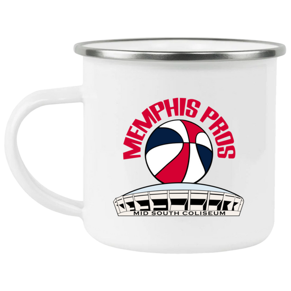 Memphis Pros Camping Mug 12 oz. Enamel ABA Basketball Team