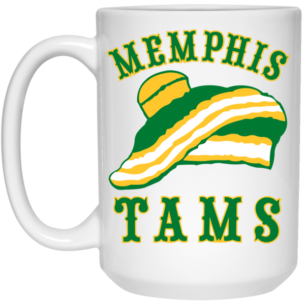 Memphis Tams Mug 15 oz. White Glossy Ceramic ABA Basketball Team