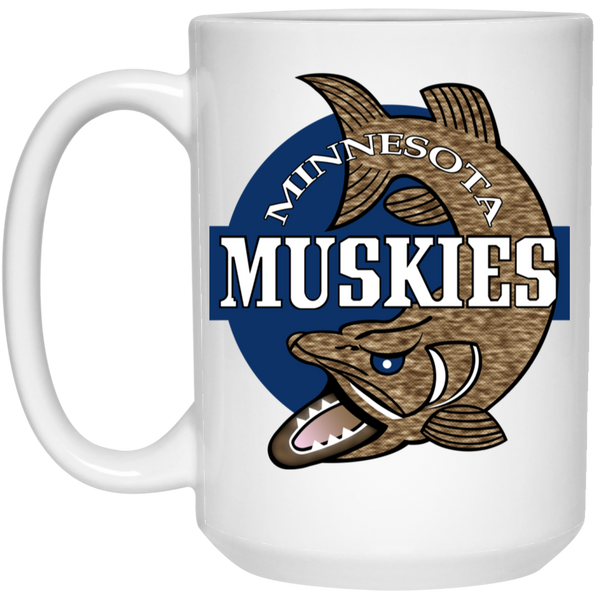 Minnesota Muskies Mug 15 oz. White Glossy Ceramic ABA Basketball Team