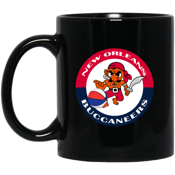 New Orleans Buccaneers Mug 11 oz. Black Glossy Ceramic ABA Basketball Team