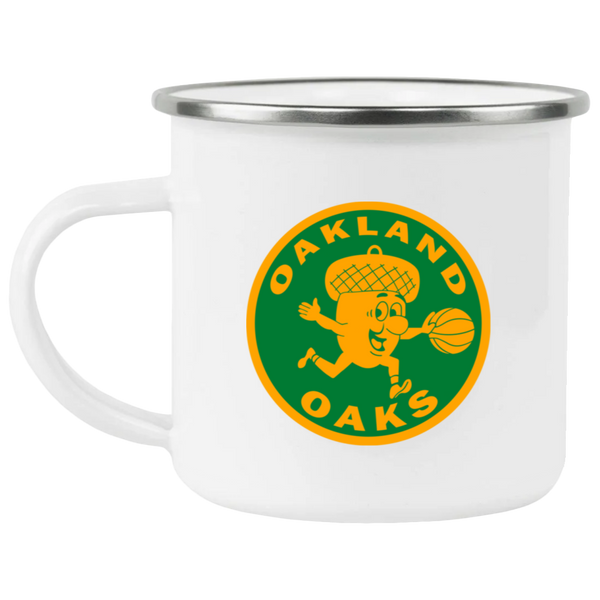 Oakland Oaks Camping Mug 12 oz. Enamel ABA Basketball Team