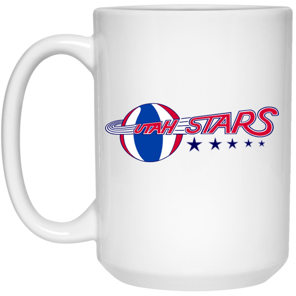 Utah Stars Mug 15 oz. White Glossy Ceramic ABA Basketball Team