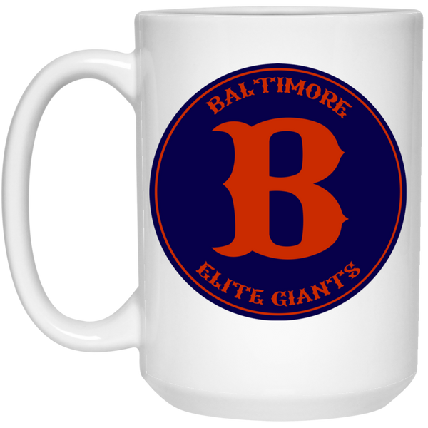 Baltimore Elite Giants Large Drink Mug 15 oz. Negro Leagues Baseball Team color White