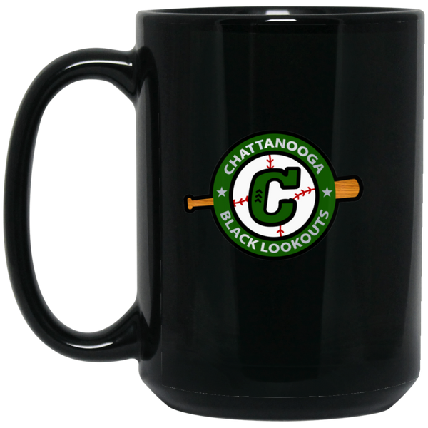 Chattanooga Black Lookouts Mug 15 oz. Black Glossy Ceramic Negro Leagues Baseball Team