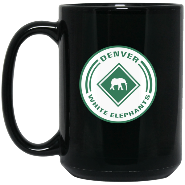 Denver White Elephants Mug 15 oz. Black Glossy Ceramic Negro Leagues Baseball Team