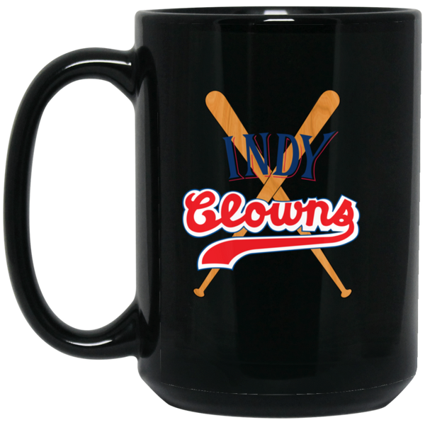 Indianapolis Clowns Mug 15 oz. Black Glossy Ceramic Negro Leagues Baseball Team
