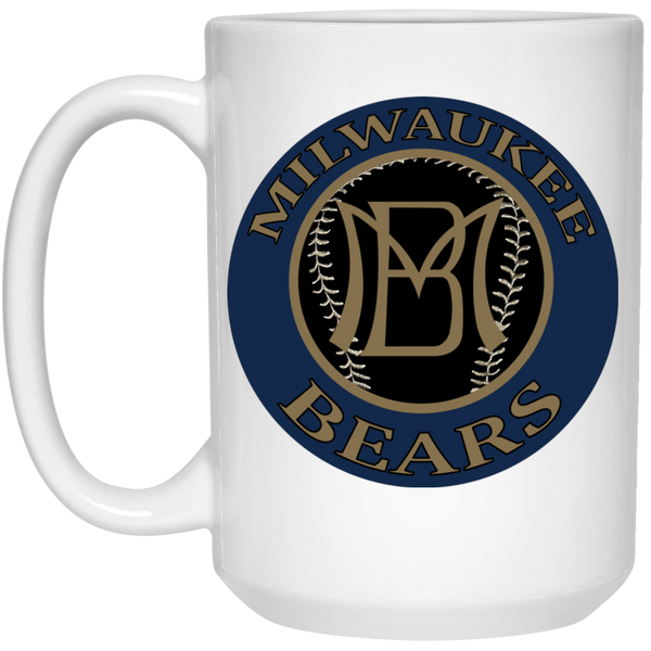 Milwaukee Bears Large Drink Mug 15 oz. Negro Leagues Baseball Team color White
