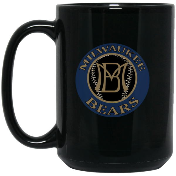 Milwaukee Bears Mug 15 oz. Black Glossy Ceramic Negro Leagues Baseball Team