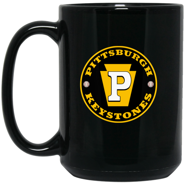 Pittsburgh Keystones Mug 15 oz. Black Glossy Ceramic Negro Leagues Baseball Team