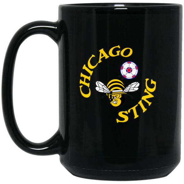 Chicago Sting Mug 15 oz. Black Glossy Ceramic NASL Soccer Team