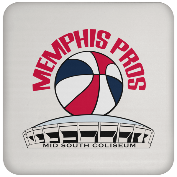 Memphis Pros ABA Basketball Team Drink Coaster color White