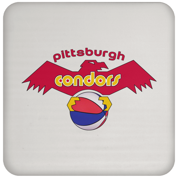 Pittsburgh Condors ABA Basketball Team Drink Coaster color White