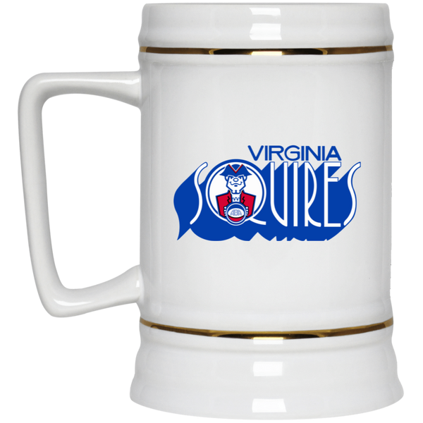Virginia Squires Beer Stein Mug Ceramic 22 oz. Capacity ABA Basketball Team color White