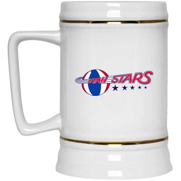 Utah Stars Beer Stein Mug Ceramic 22 oz. Capacity ABA Basketball Team color White