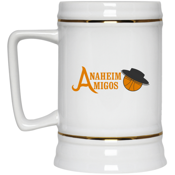 Anaheim Amigos ABA 22 oz. Beer Stein American Basketball Association Team color White