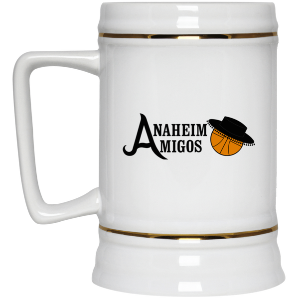 Anaheim Amigos ABA 22 oz. Beer Stein American Basketball Association Team color White