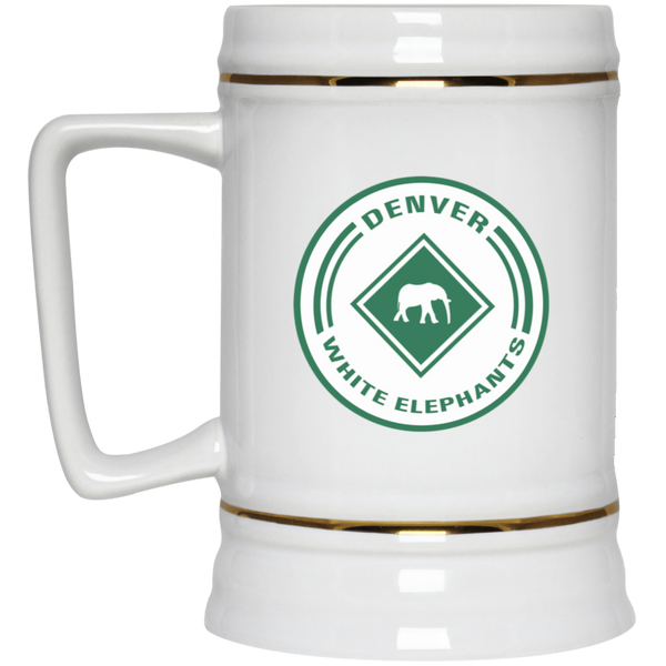 Denver White Elephants Ceramic Beer Stein Mug 22 Oz. Capacity Negro Leagues Baseball color White